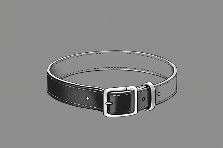 A minimalist and modern dog collar in neutral colors.