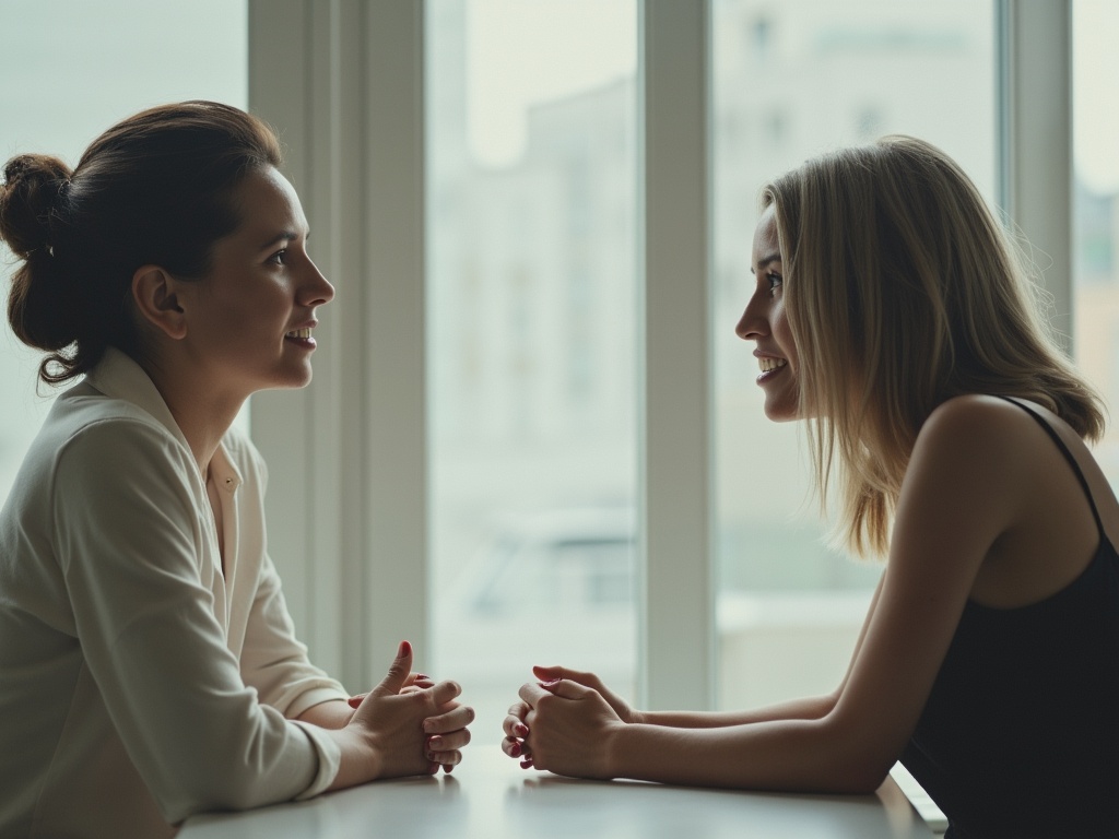 Two people engaged in an open and honest conversation, symbolizing the importance of communication.