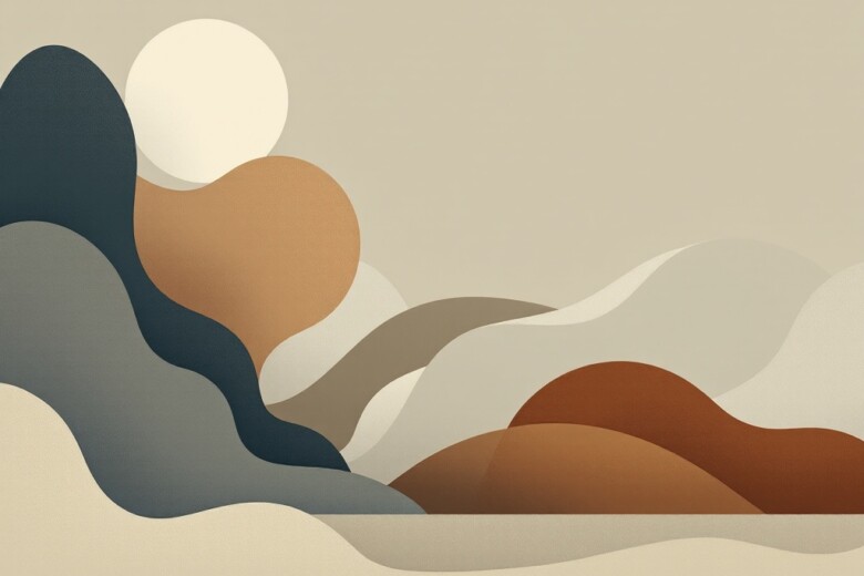 An abstract illustrated cover image representing the theme of improved mobility and movement, featuring shapes and gradients in muted earth tones.